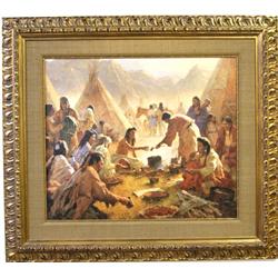 Howard Terpning (1927) pencil signed print 27" x 32"