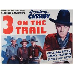 Hopalong Cassidy '3 on the Trail' 1936 Poster Half Sheet Poster.  Very Good - Excellent Condition - 