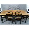 Image 2 : Farm house plank table 39"x84" & set of  6 chairs