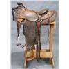 Image 1 : 1948 World Champion Rodeo finely tooled Saddle with bridal.  Saddle won by World Champion Calf Roper