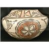 Image 1 : Outstanding Zuni pueblo olla circa 1880 - rain bird and medallion flower motif.  In very good condit