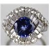 Image 1 : Platinum 2.45 ct Tanzanite & 4 ctw diamond ring