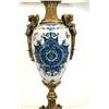 Image 3 : Blue & White faiance style ceramic Lamp with Putti handles