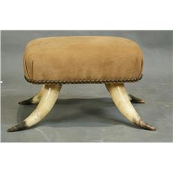 vintage 1920          Horn & Suede footrest