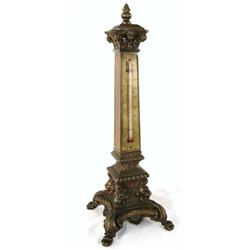 French table top thermometer w lion