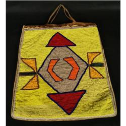 Nez Perce beaded bag ca 1910  16"x14"