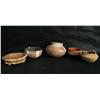 Image 1 : 5 Pre Columbian Bowls from the R.O.Browne Coll. 6.5" footed Bowl, 5.5" bowl w/ handle, (B102) 7.5" x