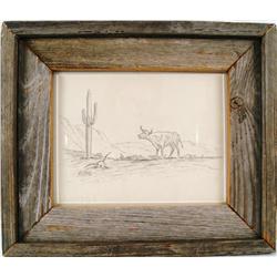 Will James (1892-1942) Pencil Drawing 7.5"x9.5" dated and signed ll 1939   born Joseph Ernest Nephta