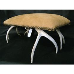 vintage  Antler & Suede footrest