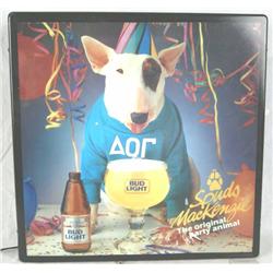 Spuds MacKenzie back lit bud light beer sign