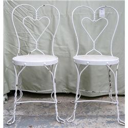 Pair wr iron ice cream chairs