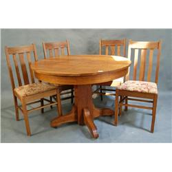Mission Oak table w/ four chairs