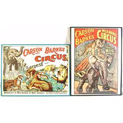 2 Carson & Barns Circus Posters