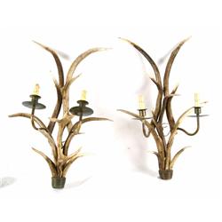 Pair of 2-light Antler Candelabras