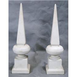 Pair Garden cement spires