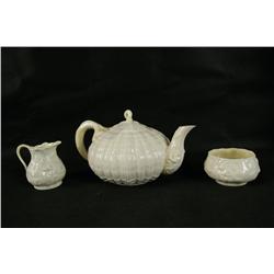 Tea pots - Belleek &  Hall plus sp serving tray Belleek cream & sugar