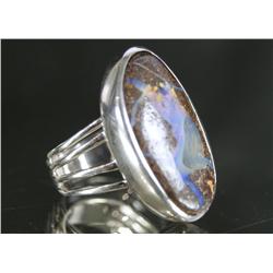 Boulder Opal Silver Ring w/ GLA appraisal