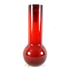 Ruby glass 19.5" vase 12" diam at base