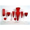 Image 1 : Ruby / clear glass 8 pcs stemware -
