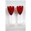 Image 4 : Ruby / clear glass 8 pcs stemware -