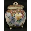 Image 1 : Covered & footed rose jar minor lid chip