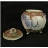 Image 3 : Covered & footed rose jar minor lid chip