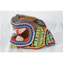 Beaded Mexico mask of tiger