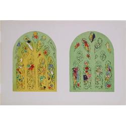 1960 Chagall Two Windows Mourlot Lithograph