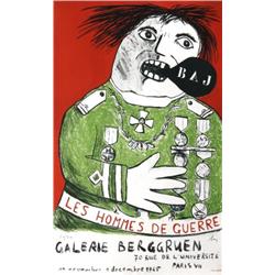 Signed Baj Les Hommes De Guerre Mourlot Litho