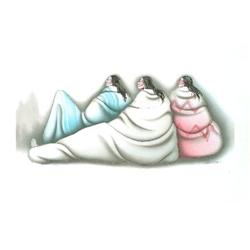 Signed 3 indigenous woman Lithograph