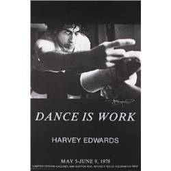 Signed 1979 Edwards Dance is Work Poster