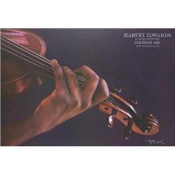 Signed Edwards Violin Offset Lithograph
