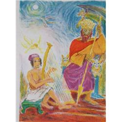 Signed Moskowitz Neptune Mourlot Lithograph