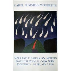 Signed 1980 Summers Woodcuts Offset Lithograph