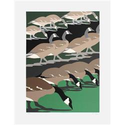 Signed 1986 Taylor Promenade Geese Serigraph