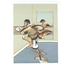 Bacon Figure Writing in Mirror Mourlot Litho