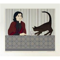 Signed 1980 Barnet Meditation and Minou Serigraph