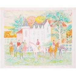 Signed Lareuse Paddock au Chateau Lithograph