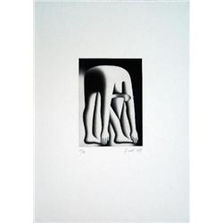 Signed 1989 Kostabi Body By Jake Etching