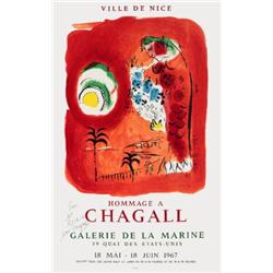 Signed 1967 Chagall Ville De Nice Mourlot Litho