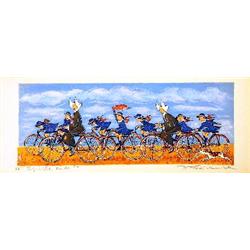 Signed 1979 Lareuse A velo lithograph