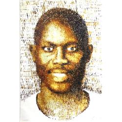 Signed Britz George Weah Offset Lithograph