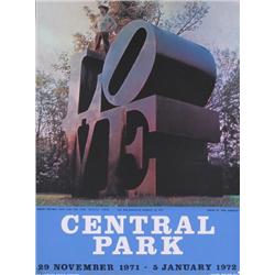 Signed 1972 Indiana Central Park Lithograph