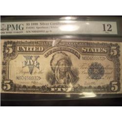 1899 $5 "Indian Chief" Silver Certificate, Graded F12