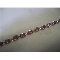 10K Gold Amethyst Bracelet