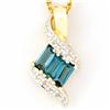 1.02ct London Bl Topaz 12 Diamond 9k Gold Pendant (JEW-9281X)