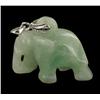 Image 2 : 60ct Jade & W. Gold Vermeil Elephant Pendant (JEW-2215)