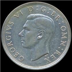 1943 Britain Silver 1/2 Crown AU (COI-8881)