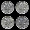 Image 1 : 1936P Mercury Dimes AU Lot of 4 (COI-8452)