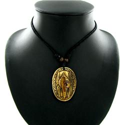 Tibet Handfcarved Bone Pendant Choker Necklace (ANT-1326)